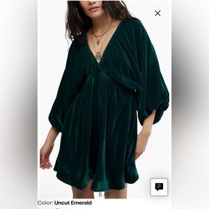 Free People Portia Emerald Green Sz S Dress